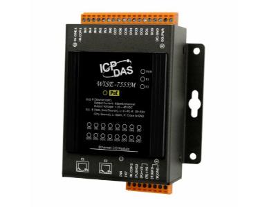 WISE-7555M - 8 Dry/Wet contact Digital Input Channels and 8 source-type Digital Output PoE Module, web browser configurable, all by ICP DAS