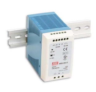MDR-100-24 - Industrial AC/DC Din Rail Power Supply Single Output 24V 4A 96W by MEANWELL
