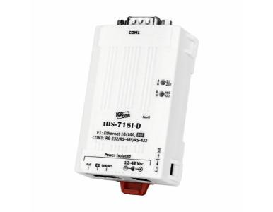 tDS-718i-D - Tiny (1x RS-232/422/485, DB-9 Male) Serial-to-Ethernet Device Server with PoE and Isolated Power Input (RoHS) by ICP DAS