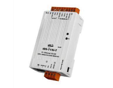 tDS-718i-T - Tiny (1x Isolated RS-232/422/485) Serial-to-Ethernet Device Server. Robust version of tDS-718-T. by ICP DAS